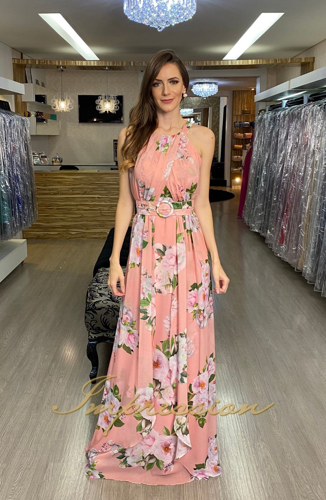 Vestido de Festa Longo Florido - Impression Modas