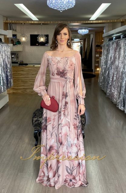 Vestido de Festa Longo Estampado - Imagem 2
