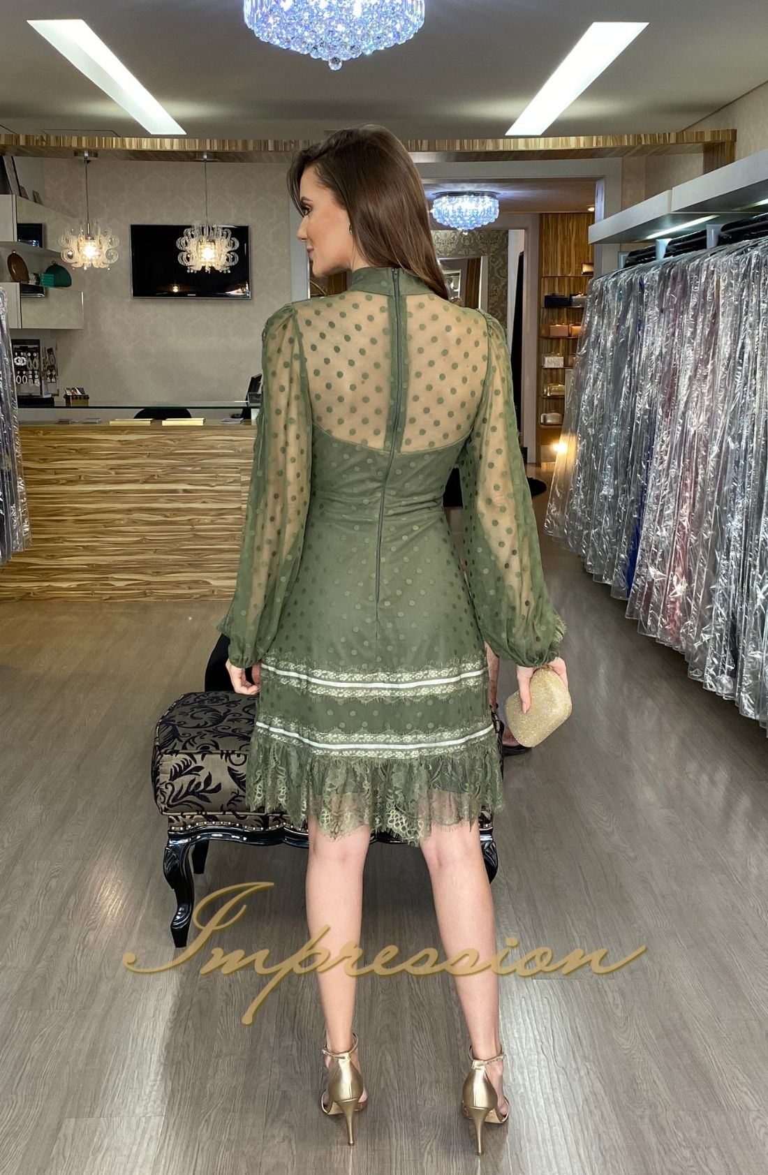 Vestido de sales formatura curto verde