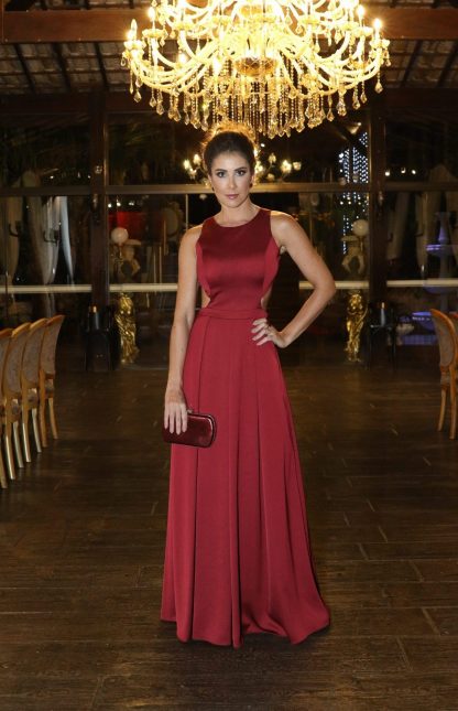 Vestido de Festa Longo Marsala