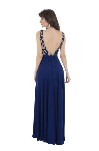 Vestido de Festa Longo Azul Marinho - Image 2
