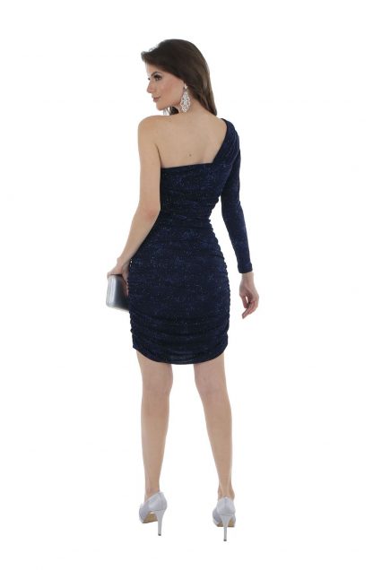Vestido de Festa Curto Azul Lurex Brilho - Imagem 2