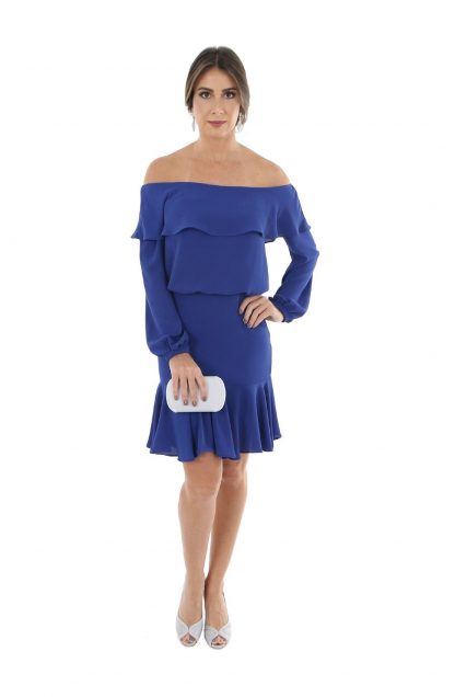 Vestido de Festa Curto Azul Royal