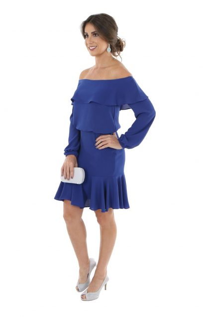 Vestido de Festa Curto Azul Royal - Image 2