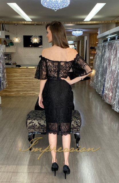 Vestido de Festa Curto Renda Preto - Image 4