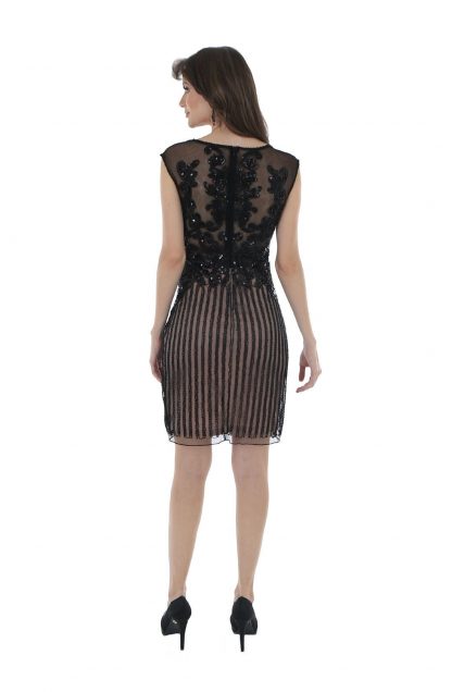 Vestido de Festa Curto Preto Bordado - Image 2