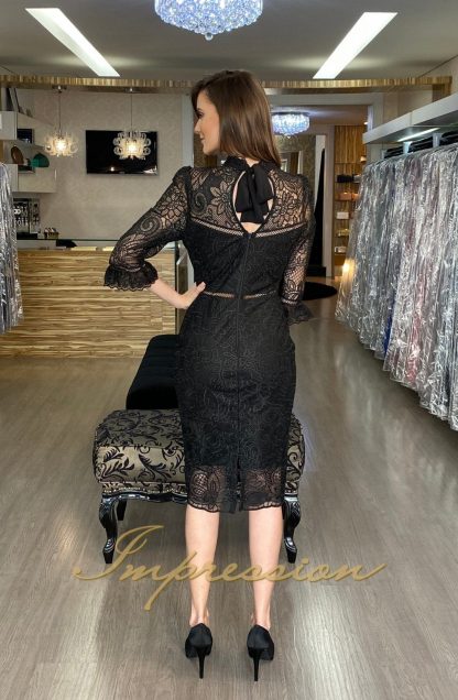 Vestido de Festa Curto Preto Renda - Imagem 3