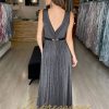 Vestido de Festa Longo Preto em Lurex - Image 3