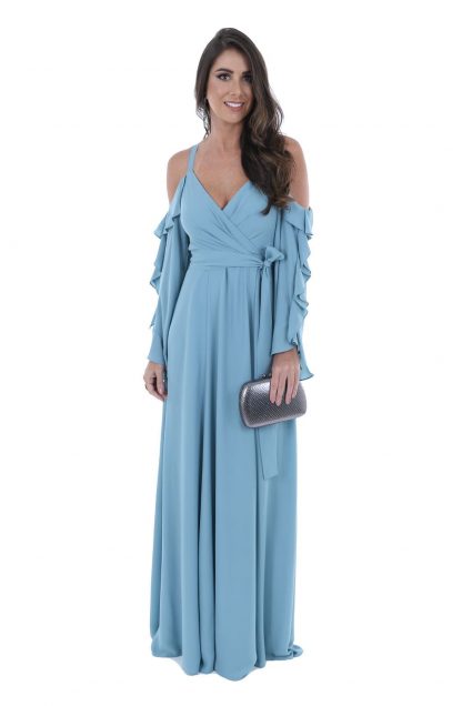 Vestido de Festa Longo Azul