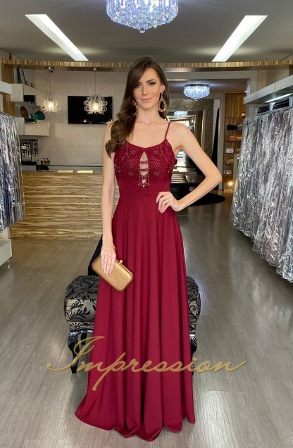 Vestido de Festa Longo Bordado Marsala - Image 2