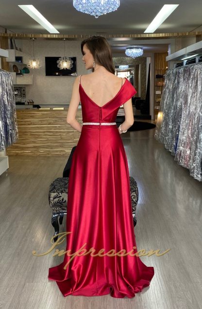 Vestido de Festa Longo Cetim Marsala - Image 3
