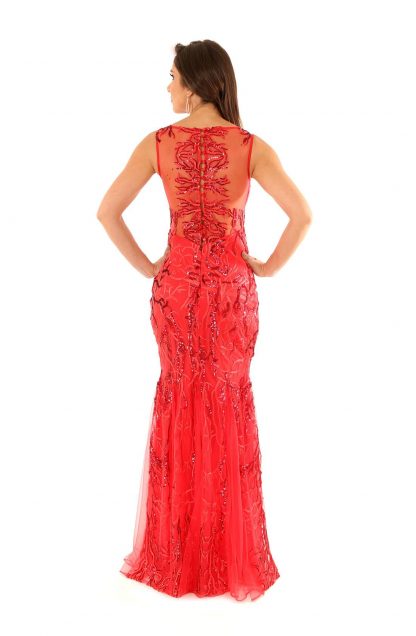 Vestido de Festa Longo Coral - Imagem 3