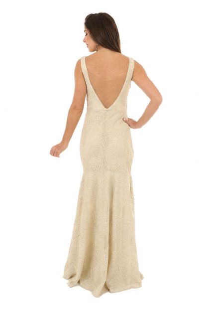 Vestido de Festa Longo Creme - Image 2