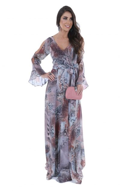Vestido de Festa Longo Estampado