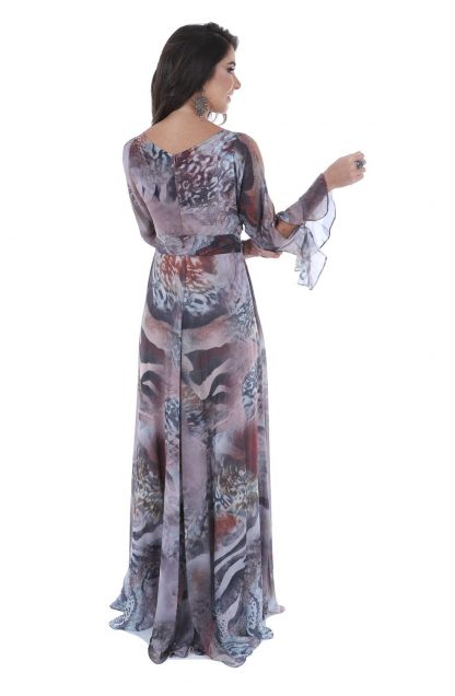 Vestido de Festa Longo Estampado - Imagem 2