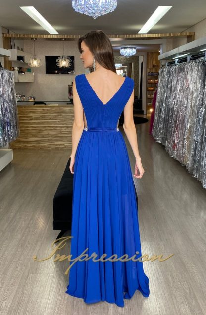 Vestido de Festa Longo Fluido Azul Royal - Imagem 4