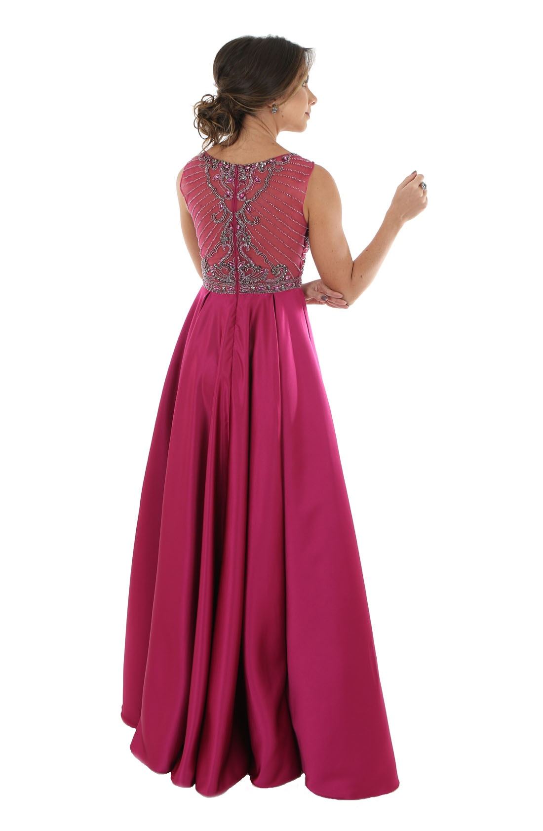 vestido cor fucsia