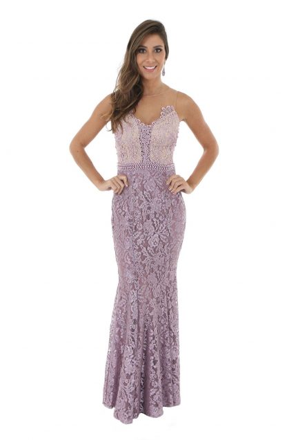 Vestido de Festa Longo Lilas