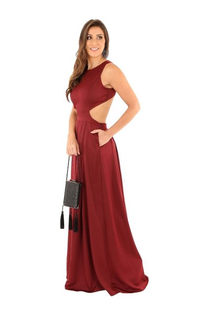 Vestido de Festa Longo Marsala - Imagem 3