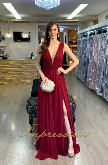 Vestido de Festa Longo Marsala - Image 2