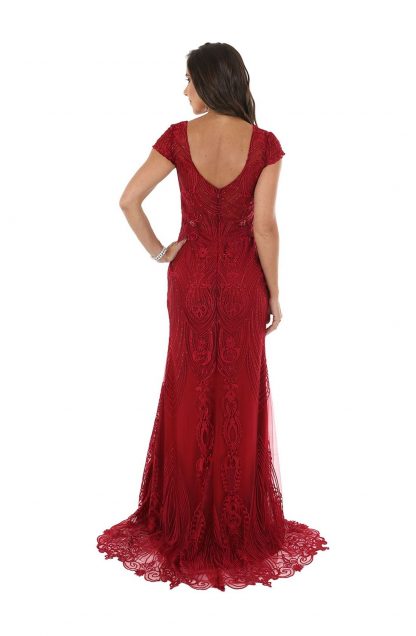 Vestido de Festa Longo Marsala Brilho - Imagem 3