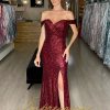 Vestido de Festa Longo Marsala em Paetês com Fenda - Imagem 2