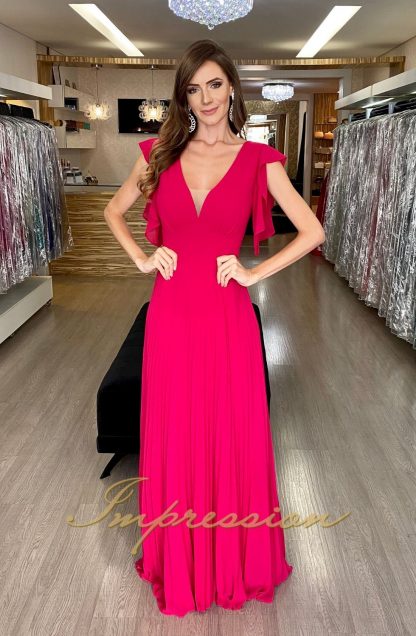Vestido de Festa Longo Pink com Manguinha - Imagem 2