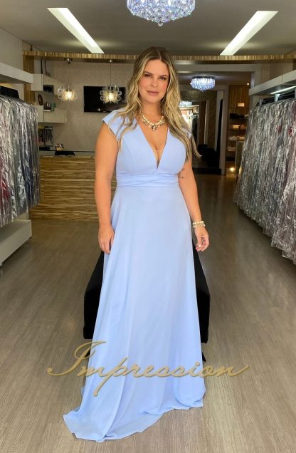 Vestido de Festa Longo Plus Size Azul Serenity - Imagem 2