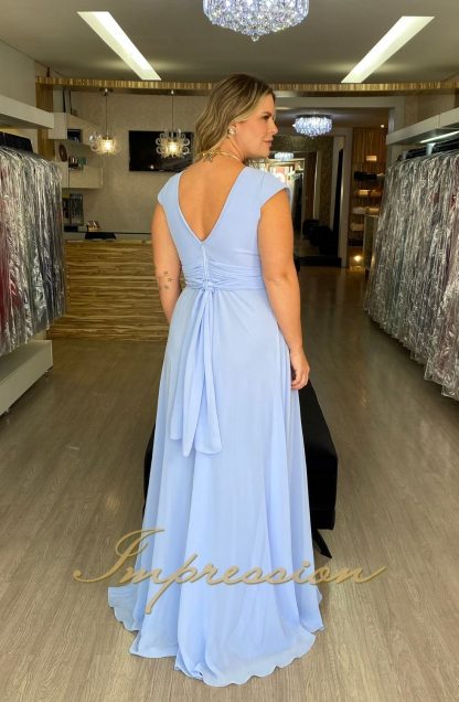 Vestido de Festa Longo Plus Size Azul Serenity - Imagem 3