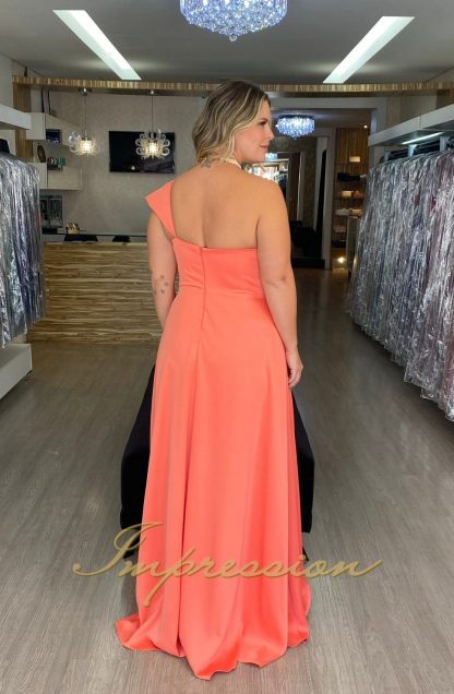 Vestido de Festa Longo Plus Size Coral - Image 3