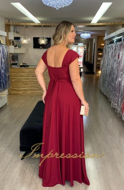 Vestido de Festa Longo Plus Size Marsala - Imagem 3