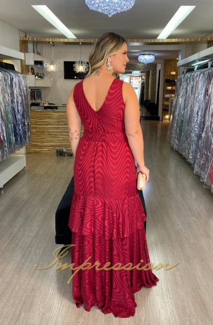 Vestido de Festa Longo Plus Size Marsala - Imagem 3