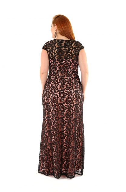 Vestido de Festa Longo Plus Size Preto Renda - Image 3