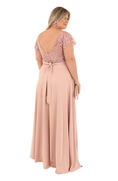 Vestido de Festa Longo Plus Size Rose Brilho - Image 2