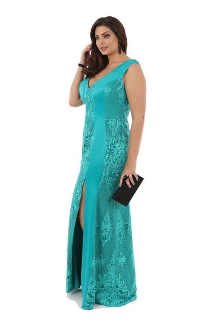 Vestido de Festa Longo Plus Size Verde - Imagem 2