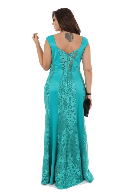 Vestido de Festa Longo Plus Size Verde - Imagem 3