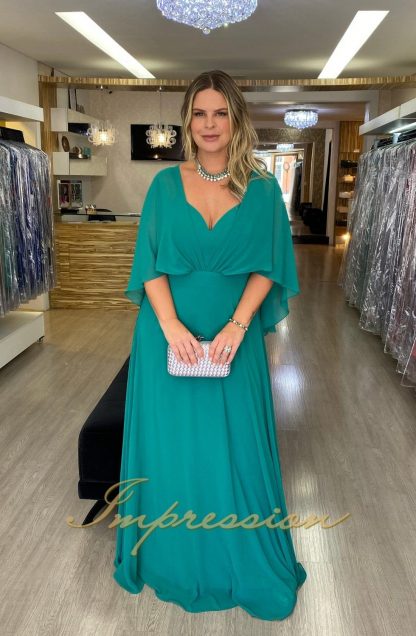 Vestido de Festa Longo Plus Size Verde - Image 2