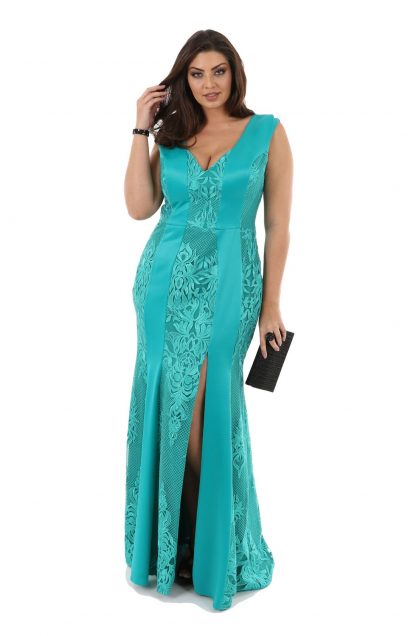 Vestido de Festa Longo Plus Size Verde