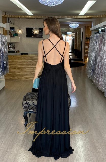 Vestido de Festa Longo Preto em Tule - Image 4