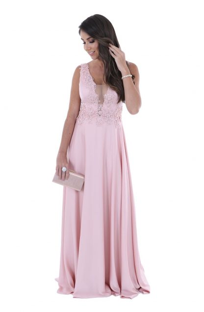 Vestido de Festa Longo Rose