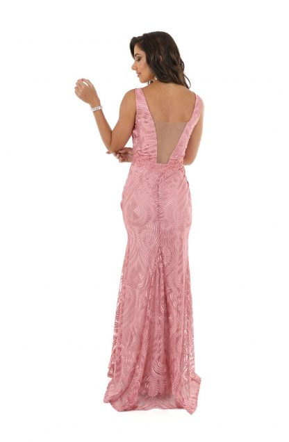 Vestido de Festa Longo Rose Renda - Imagem 2