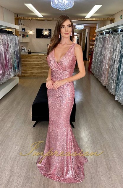 Vestido de Festa Longo Rose Sereia - Image 2