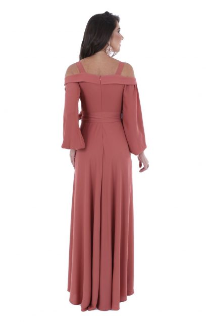 Vestido de Festa Longo Telha - Image 2
