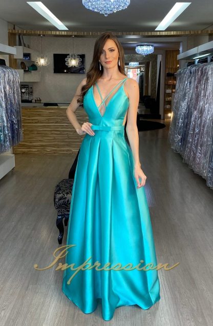 Vestido de Festa Longo Tifany Zibeline - Imagem 2