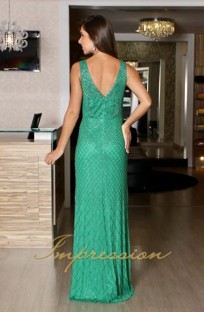 Vestido de Festa Longo Verde Pedraria - Image 2