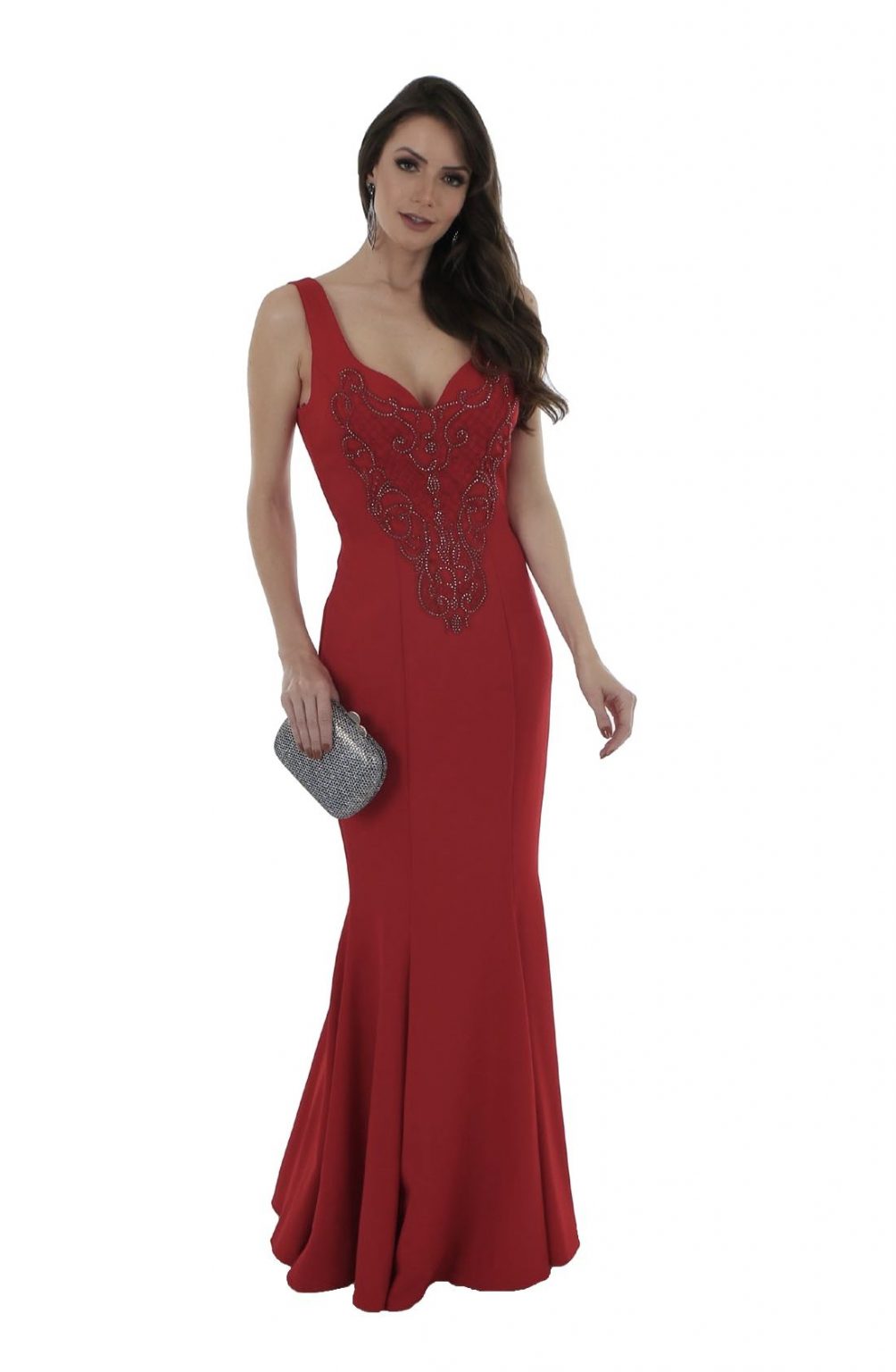 Vestido de Festa Longo Vermelho - Impression Modas