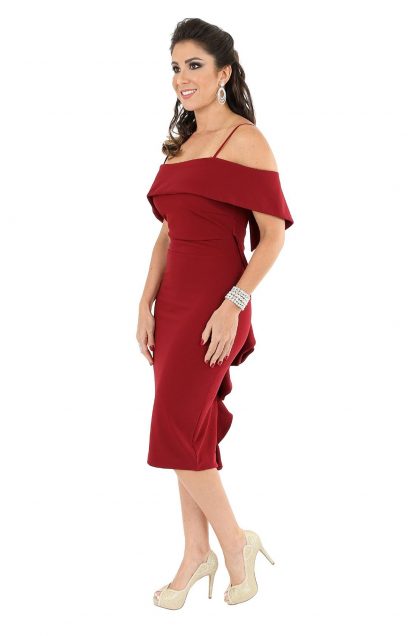 Vestido de Festa Midi Marsala - Image 2