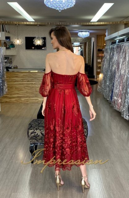 Vestido de Festa Midi Marsala - Image 3