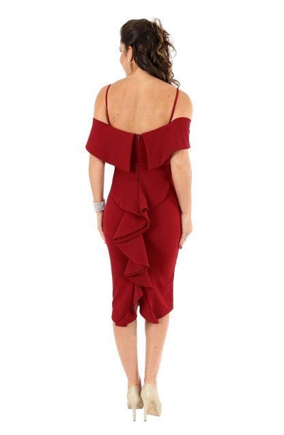 Vestido de Festa Midi Marsala - Image 3