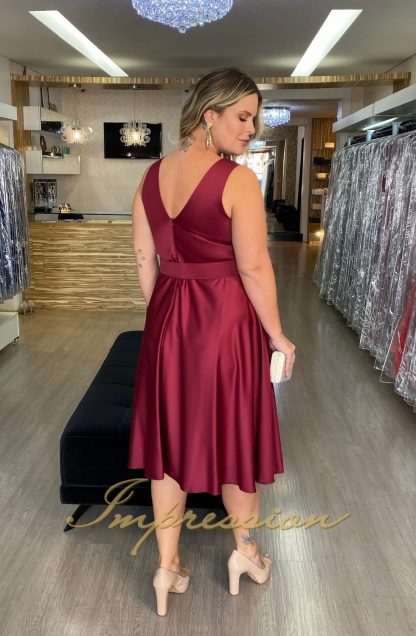 Vestido de Festa Midi Plus Size Marsala - Image 3